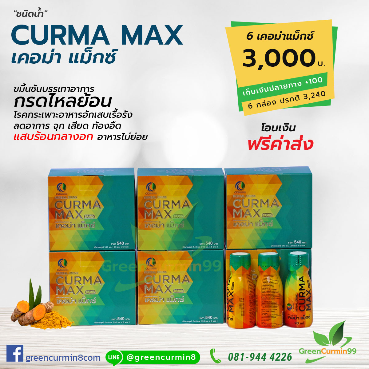 Curmamax เคอม่าแม็กซ์ อาการกรดไหลย้อน